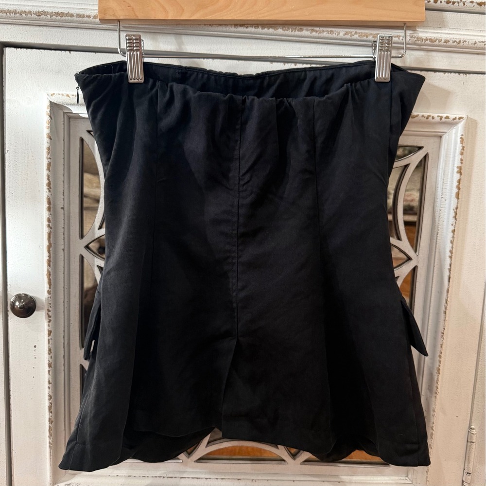 Reformation Tonya Top Black Strapless ‎ Non-functional Button Front Size 6 - Picture 2 of 9